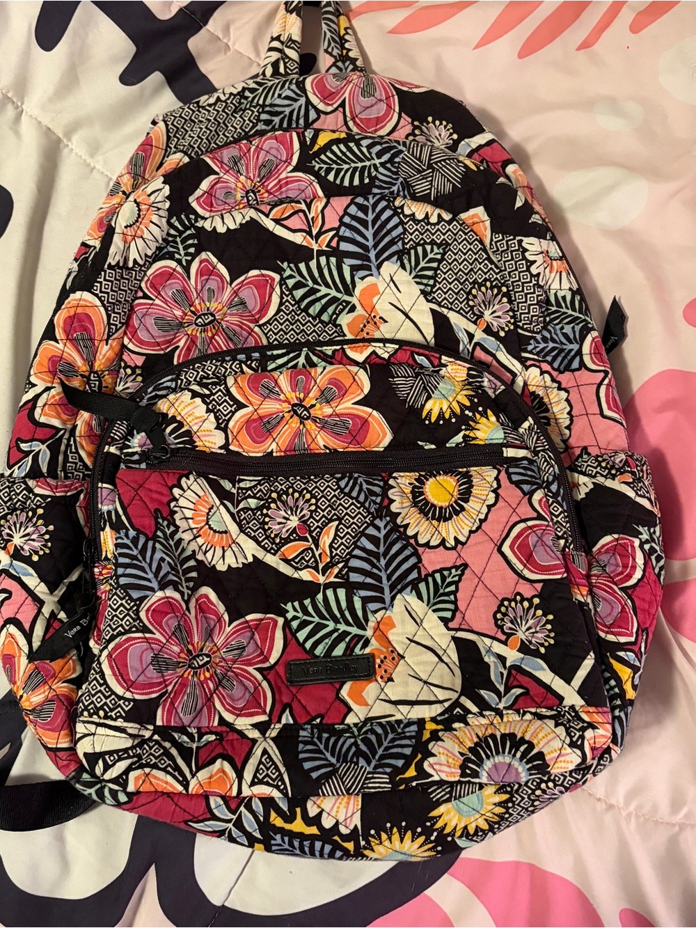Vera Bradley Floral Backpack - Pink & Black